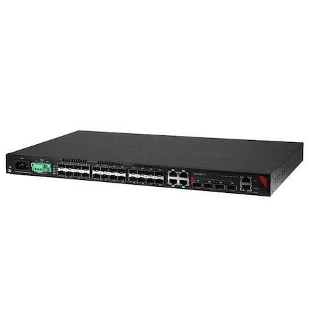 Antaira 32-Port Industrial Gigabit Managed Ethernet Switch, with 4-10/100/1000 RJ45 Ports, 24-100/1000 SFP S LMX-3228G-10G-SFP-AD